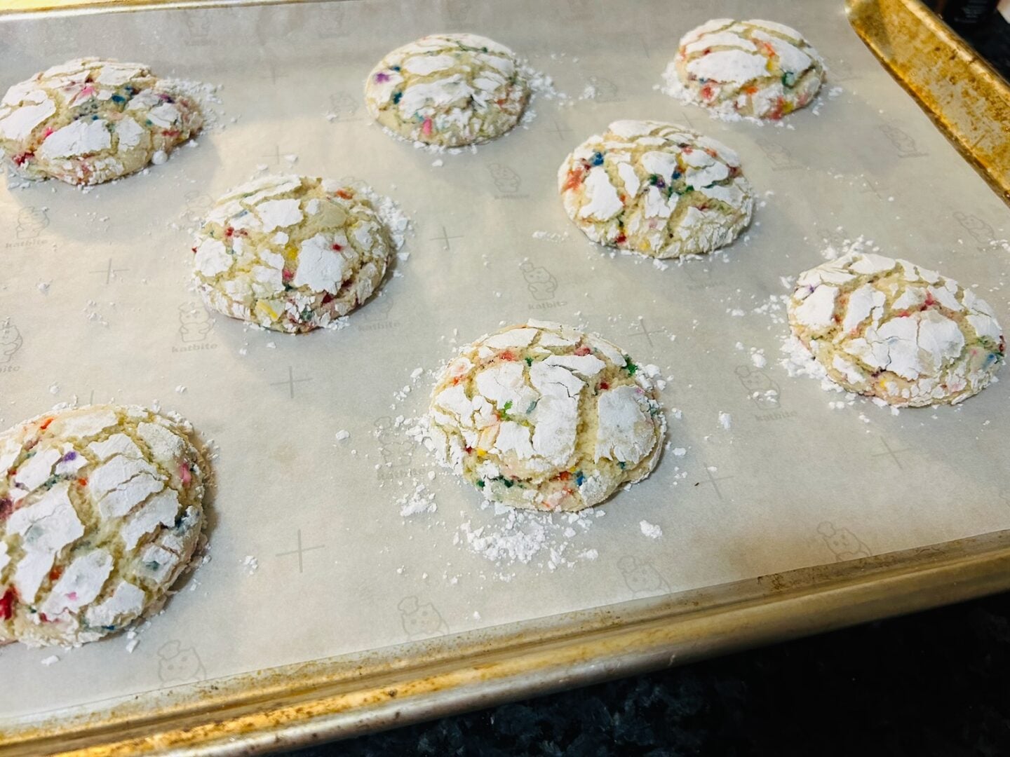 Funfetti Cake Mix Crinkle Cookies