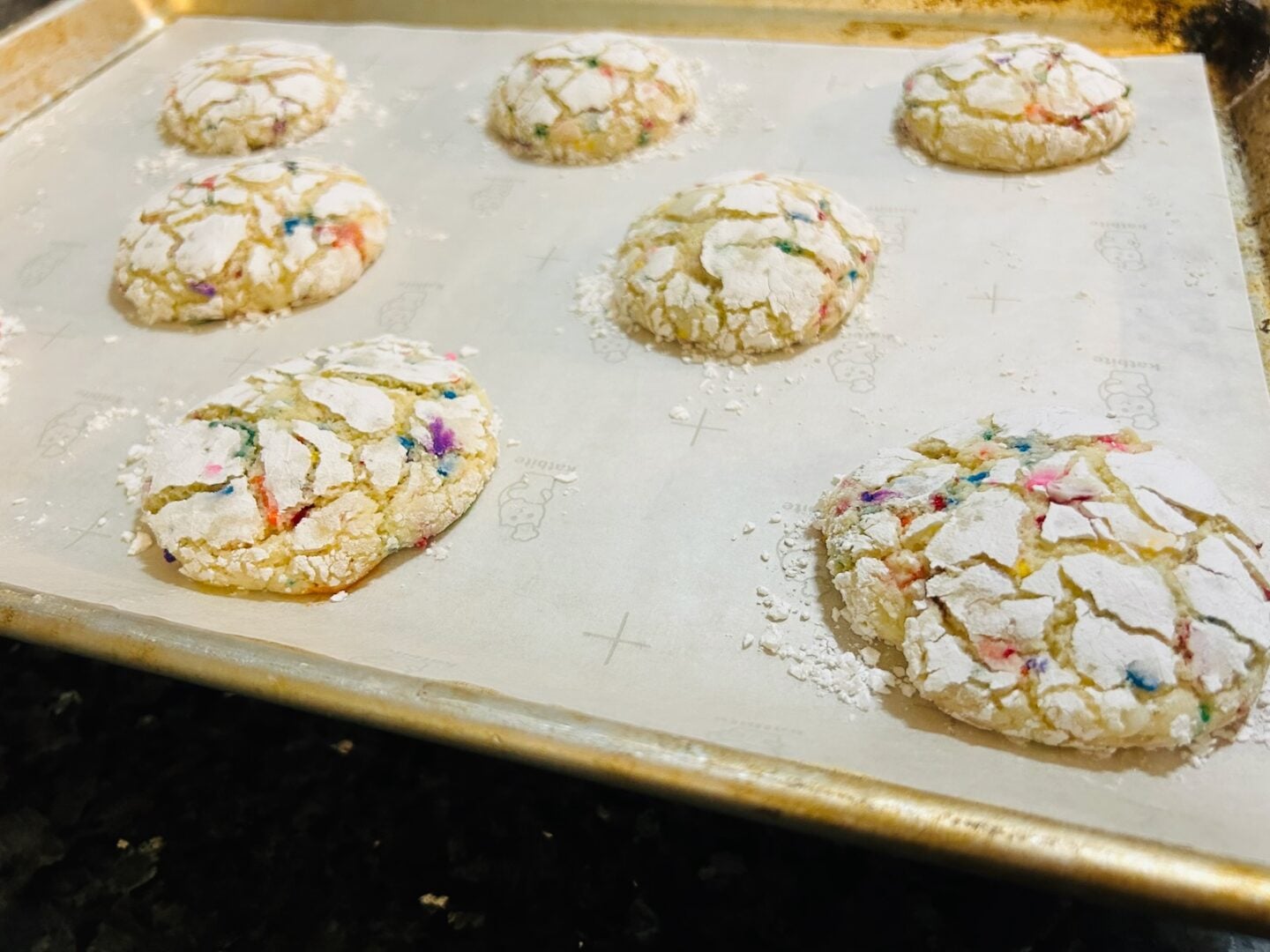 Funfetti Cake Mix Crinkle Cookies