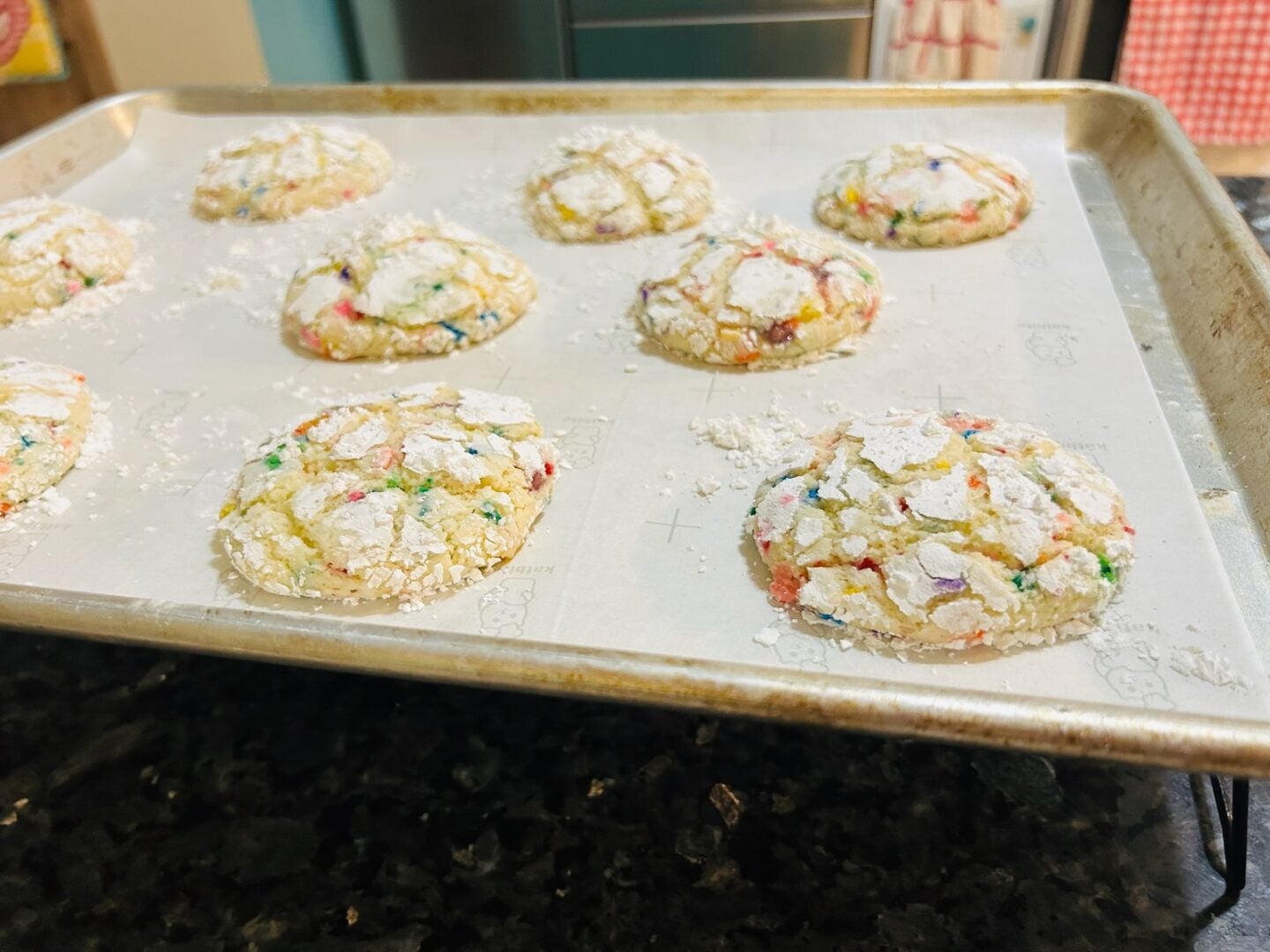 Funfetti Cake Mix Crinkle Cookies