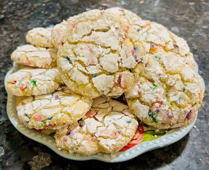Funfetti Cake Mix Crinkle Cookies