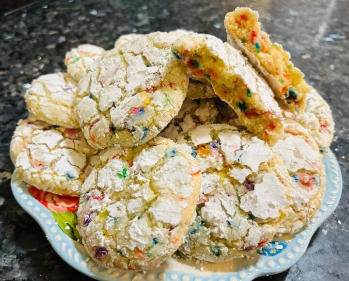 Funfetti Cake Mix Crinkle Cookies