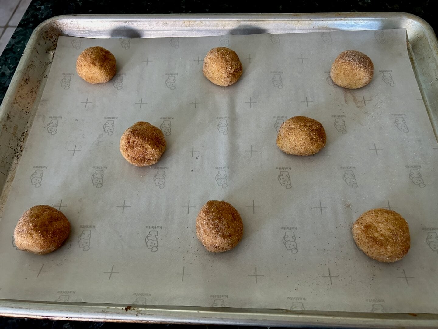 Easy Cake Mix Snickerdoodle dough rolled in cinnamon