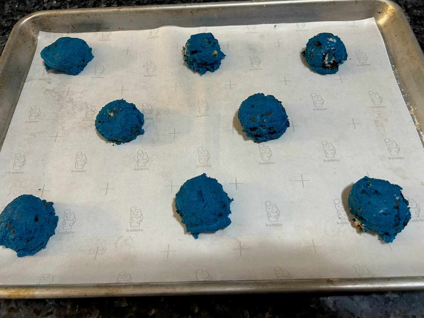 blue cookie dough balls