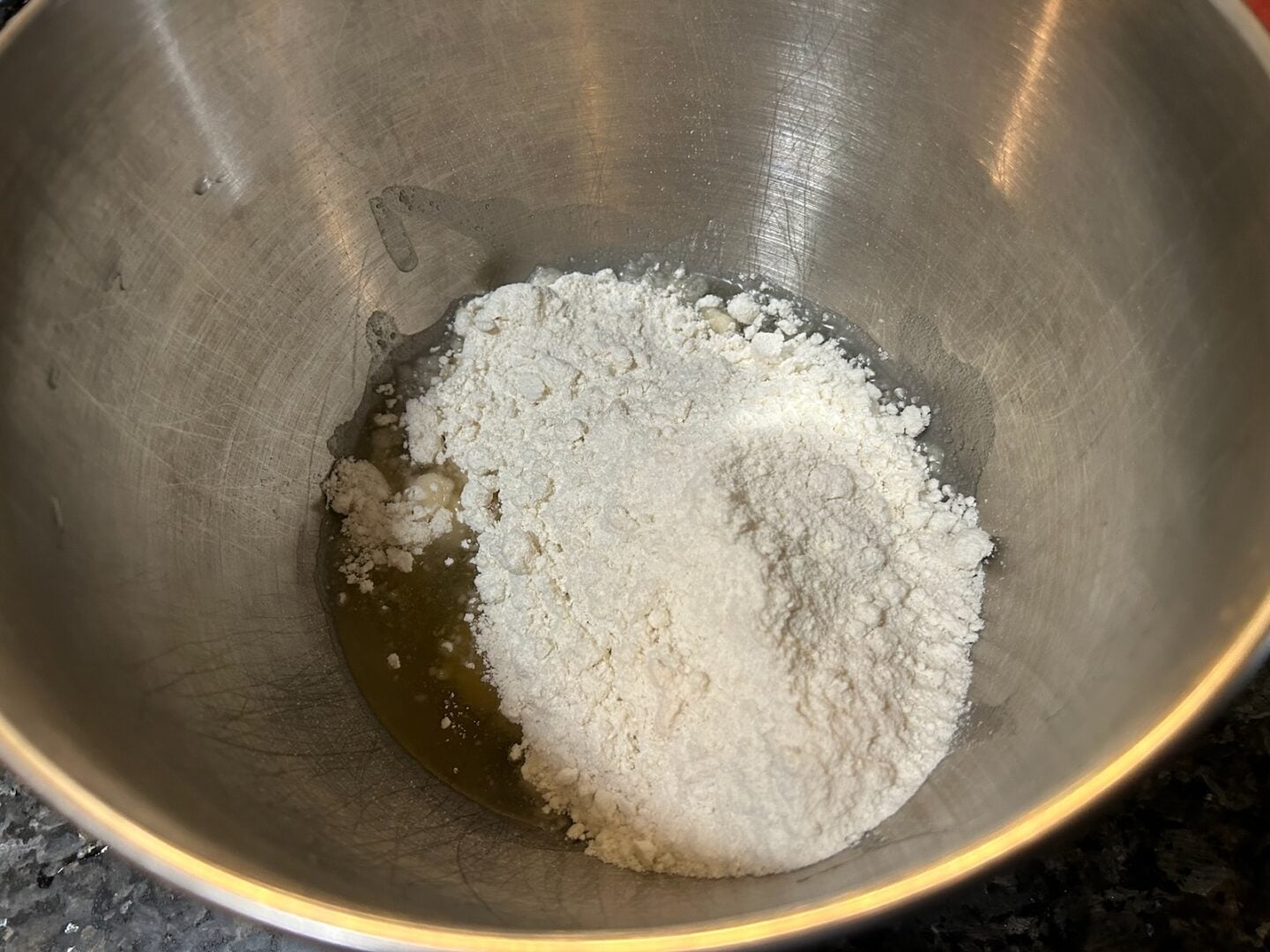 cake mix cookie ingredients in bowl