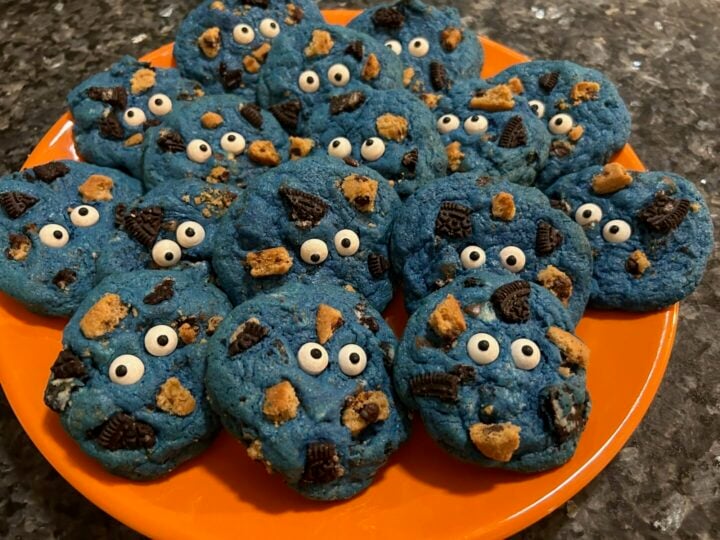 Easy Cookie Monster Cookies (Soft and Chewy)