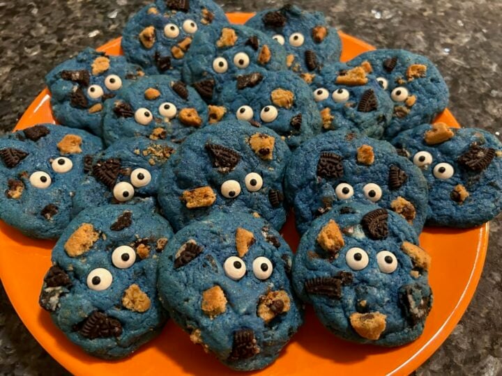 Easy Cookie Monster Cookies (Soft and Chewy)
