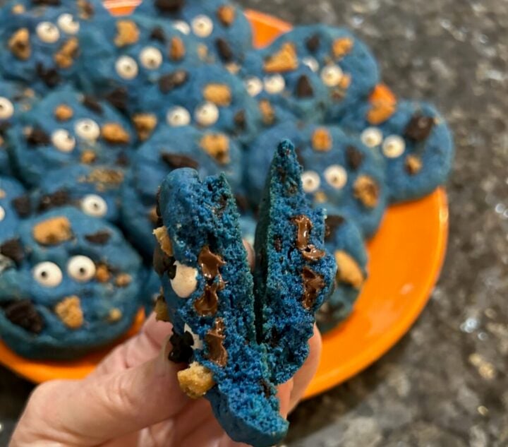 Easy Cookie Monster Cookies (Soft and Chewy)
