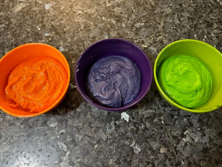 cookie dough divided by color