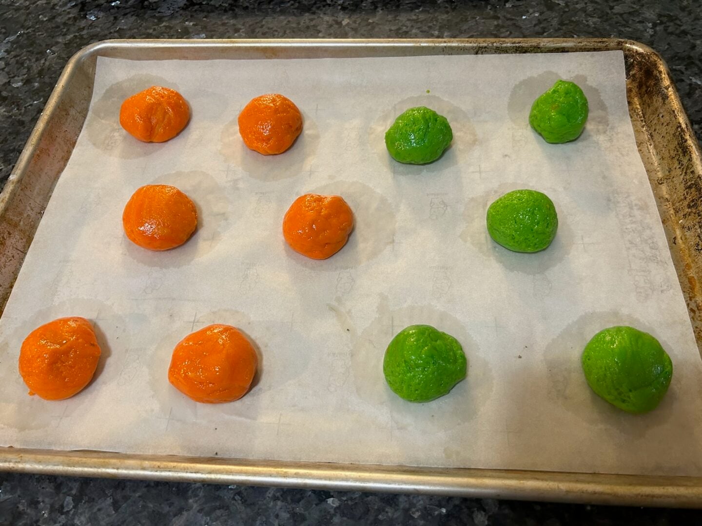 cookie dough balls brightly colored