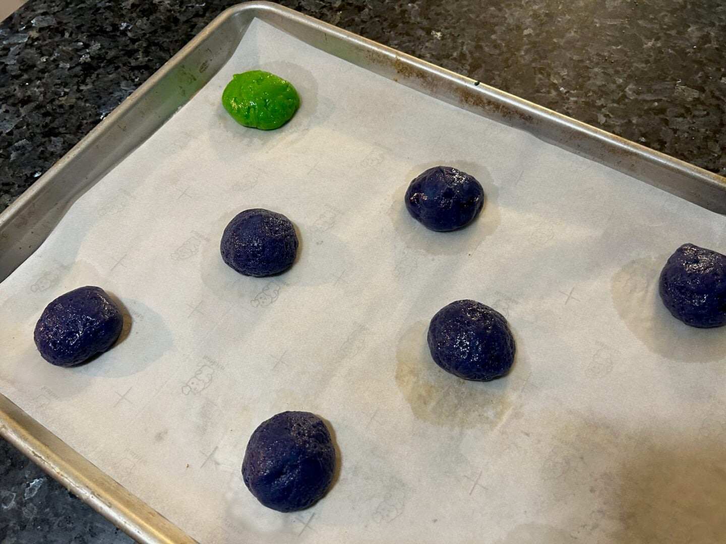 cookie dough balls brightly colored