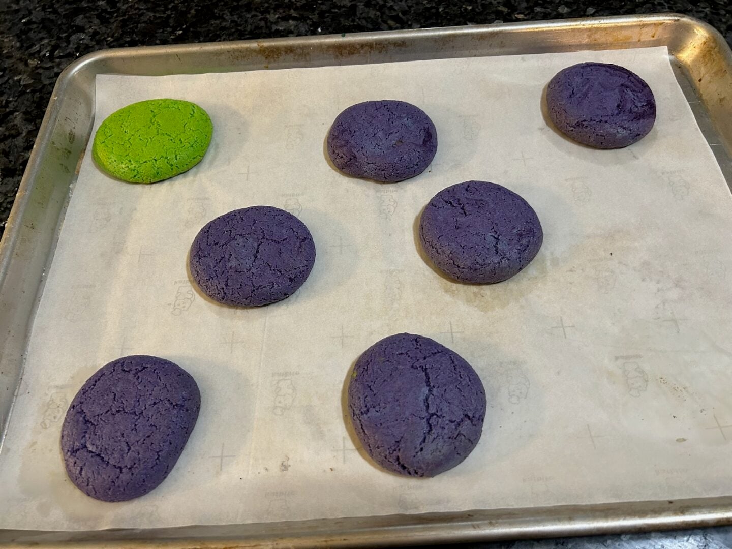 Easy Cake Mix Monster Cookies before eyeballs were put on