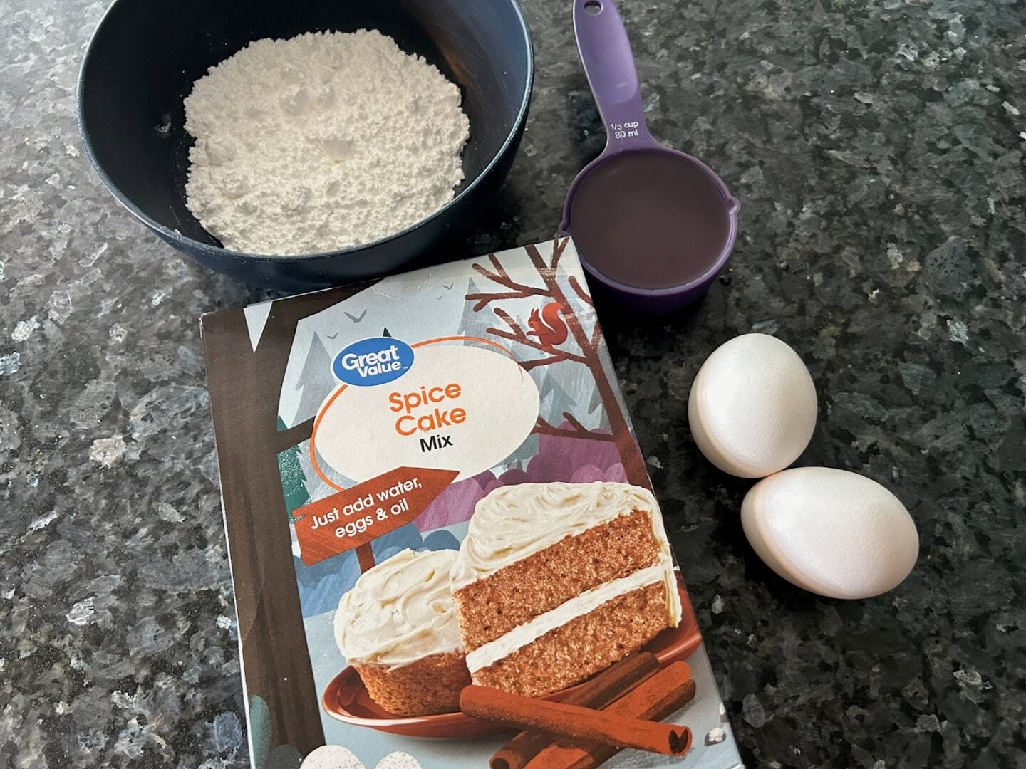Easy Spice Cake Mix Crinkle Cookie ingredients