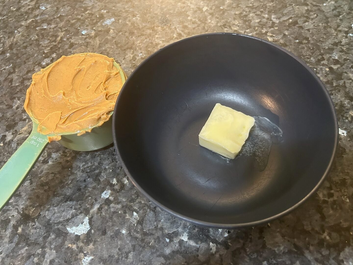 peanut butter and butter in bowl