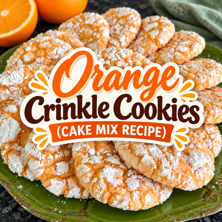 Easy Orange Crinkle Cookies (Cake Mix Recipe)