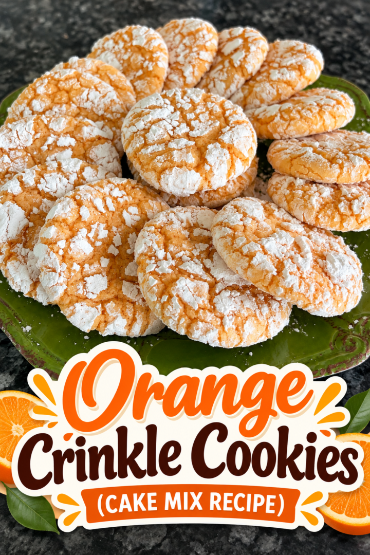 Easy Orange Crinkle Cookies (Cake Mix Recipe)