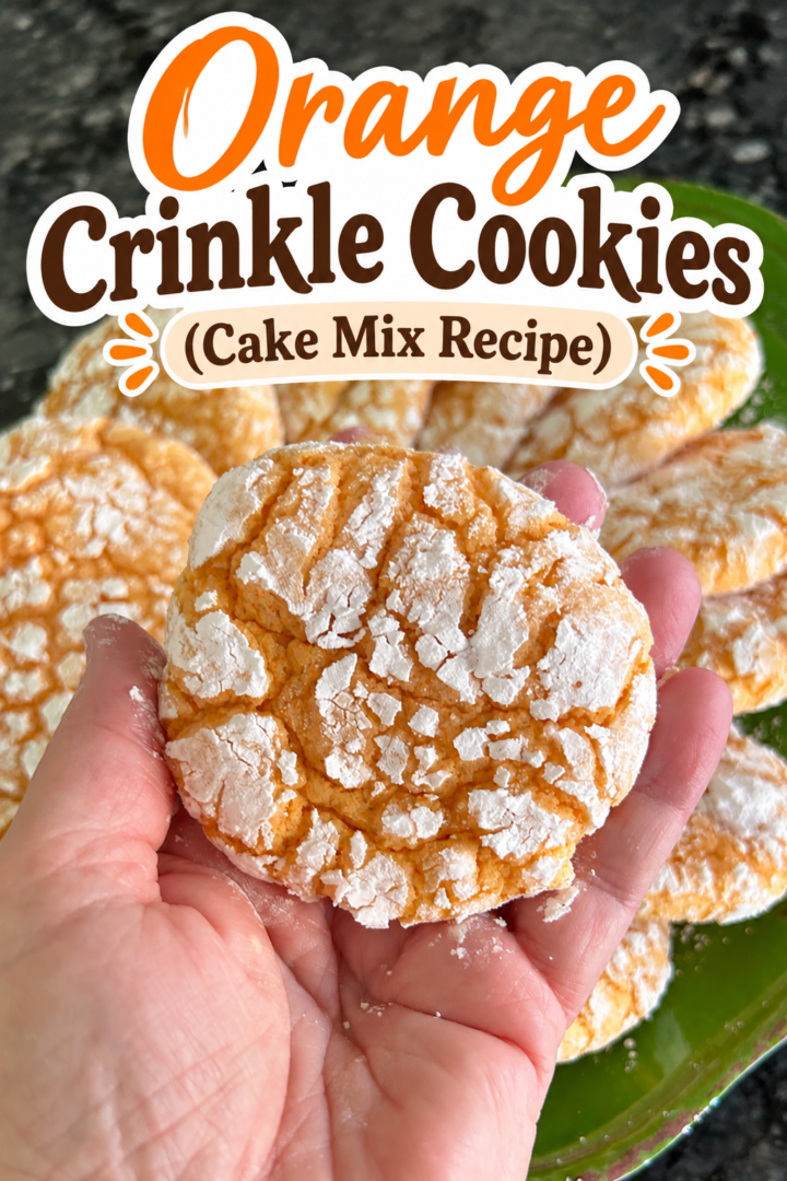 Easy Orange Crinkle Cookies (Cake Mix Recipe)