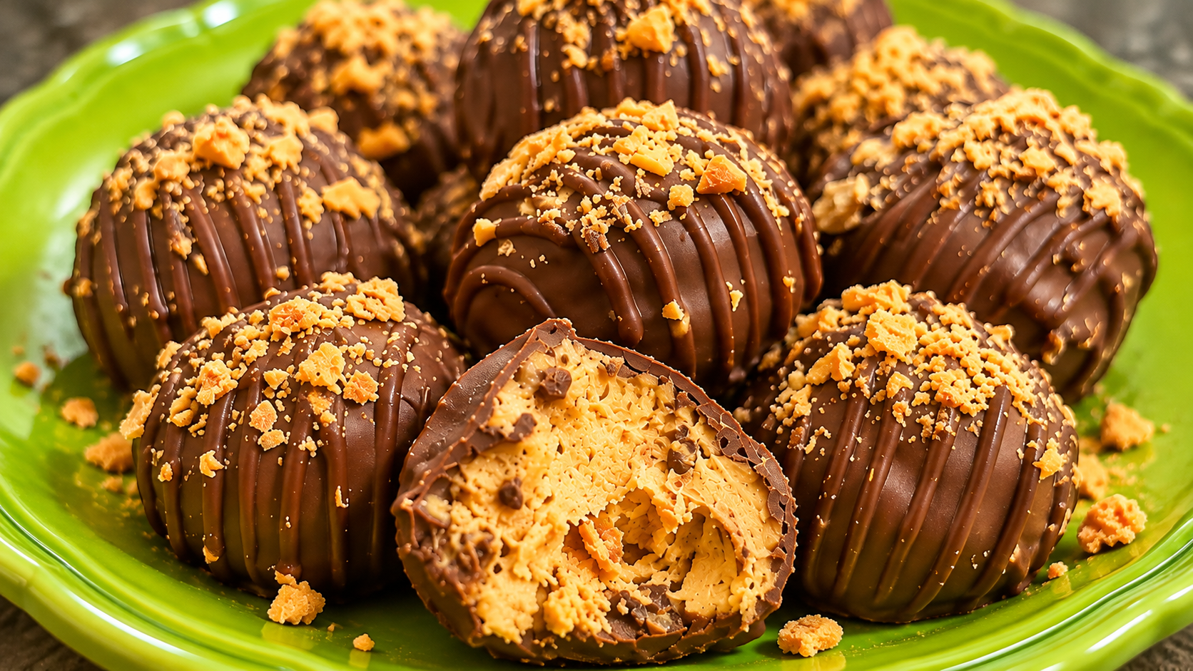 Chocolate covered butterfinger truffles