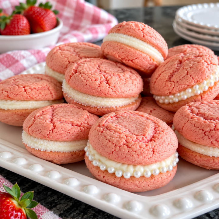 Strawberry Cake Mix Whoopie Pies