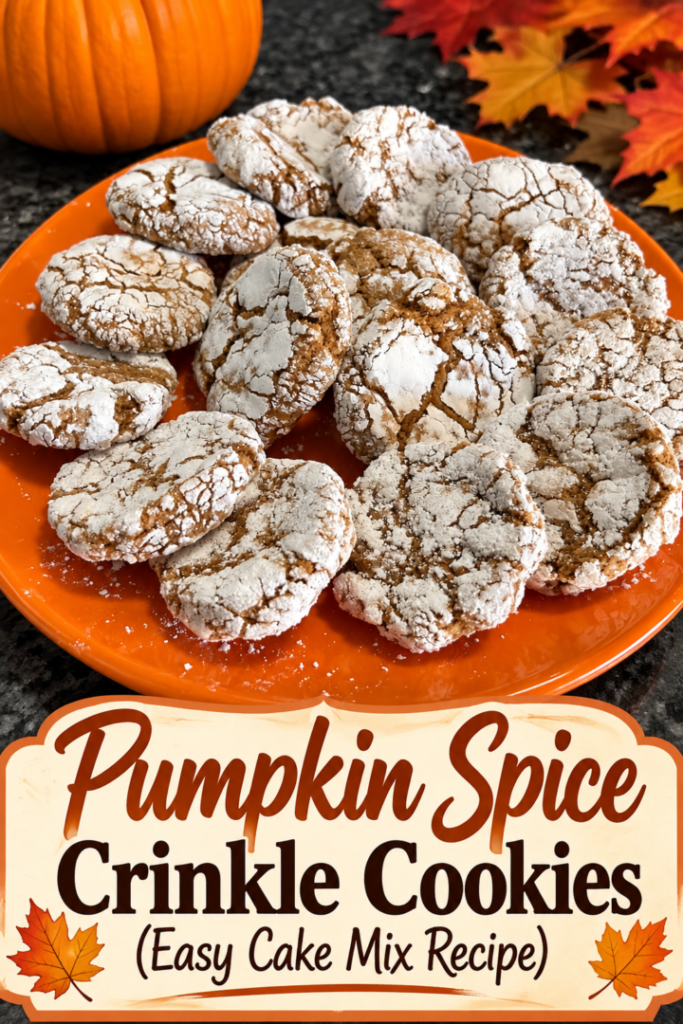 Pumpkin Spice Crinkle Cookies (Easy Cake Mix Recipe)
