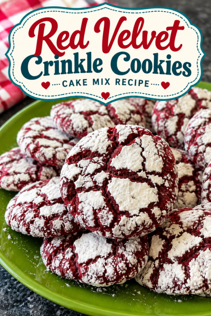 Red Velvet Crinkle Cookies (Cake Mix Recipe)