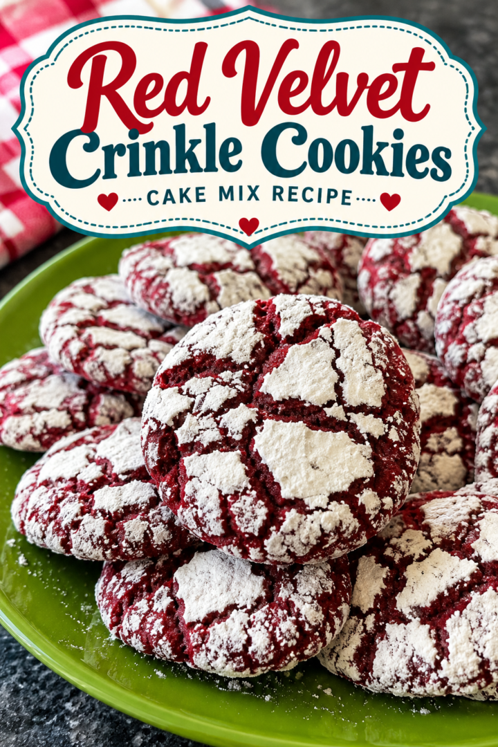 Red Velvet Crinkle Cookies (Cake Mix Recipe)