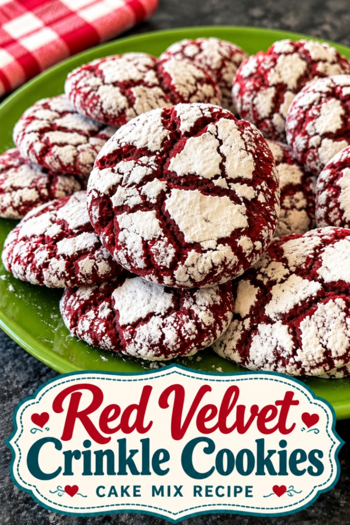 Red Velvet Crinkle Cookies (Cake Mix Recipe)