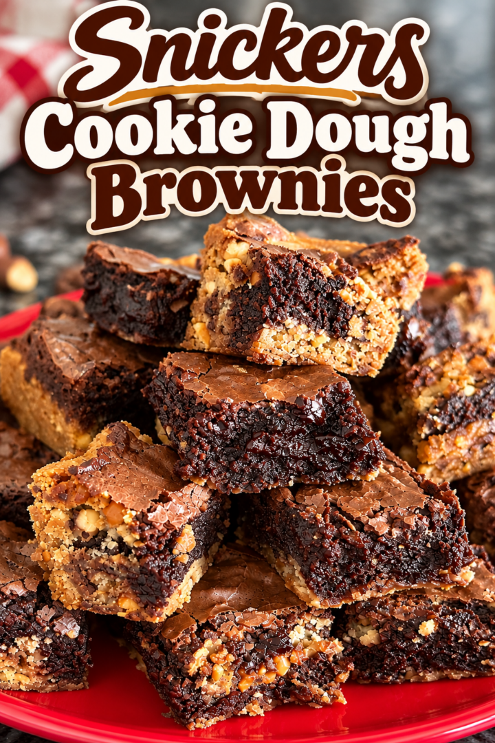 Snickers Cookie Dough Brownies