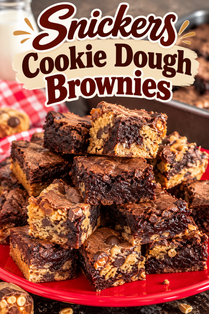 Snickers Cookie Dough Brownies