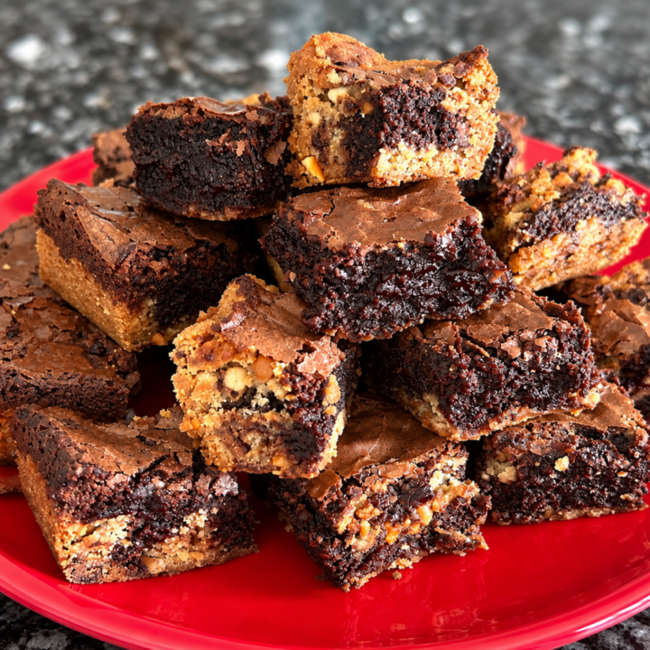 Snickers Cookie Dough Brownies