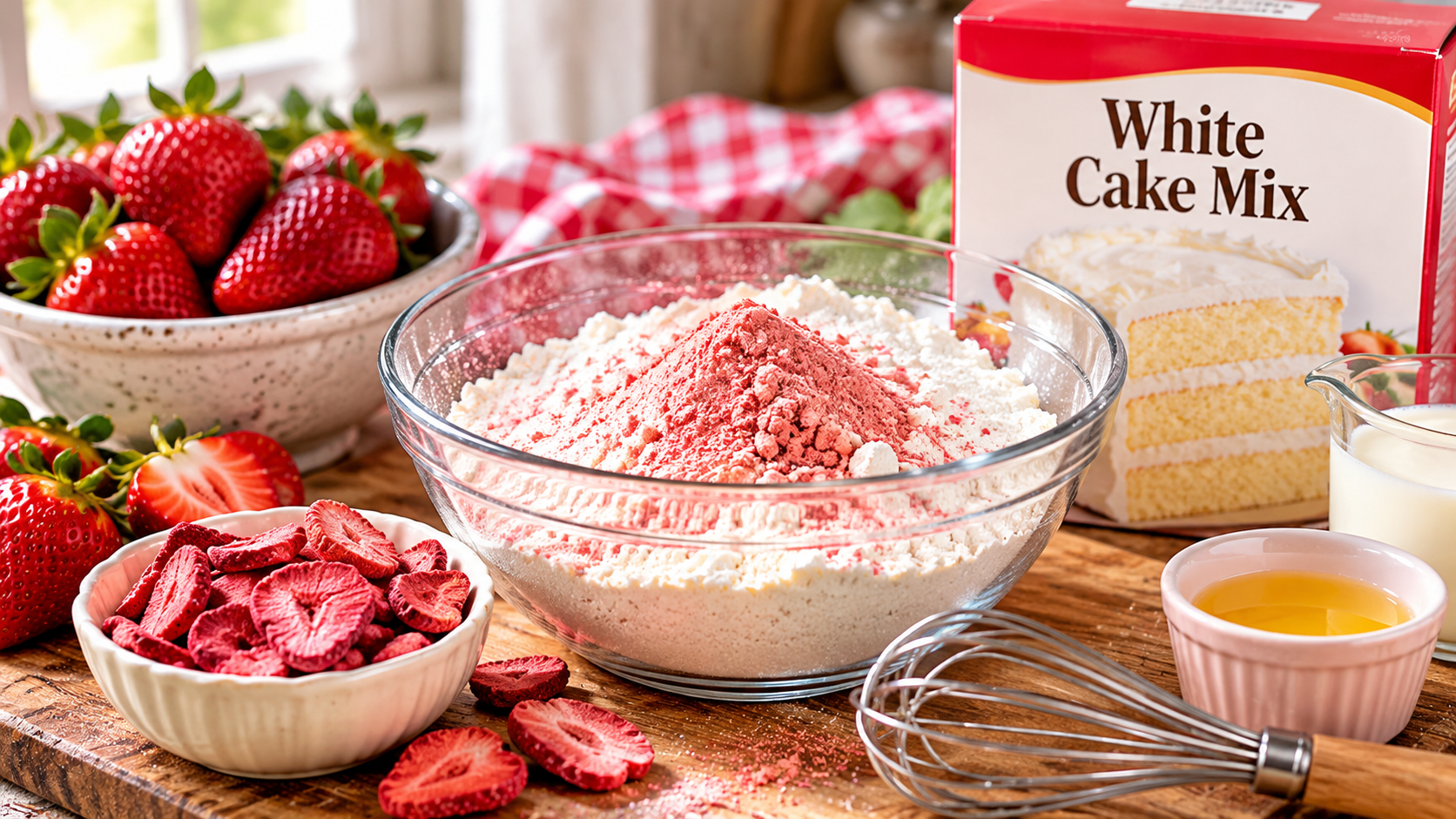 can you turn white cake mix into strawberry cake