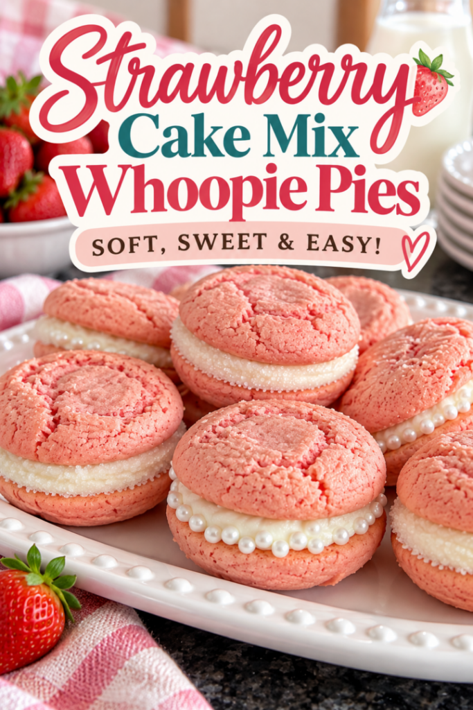 strawberry cake mix whoopie pies