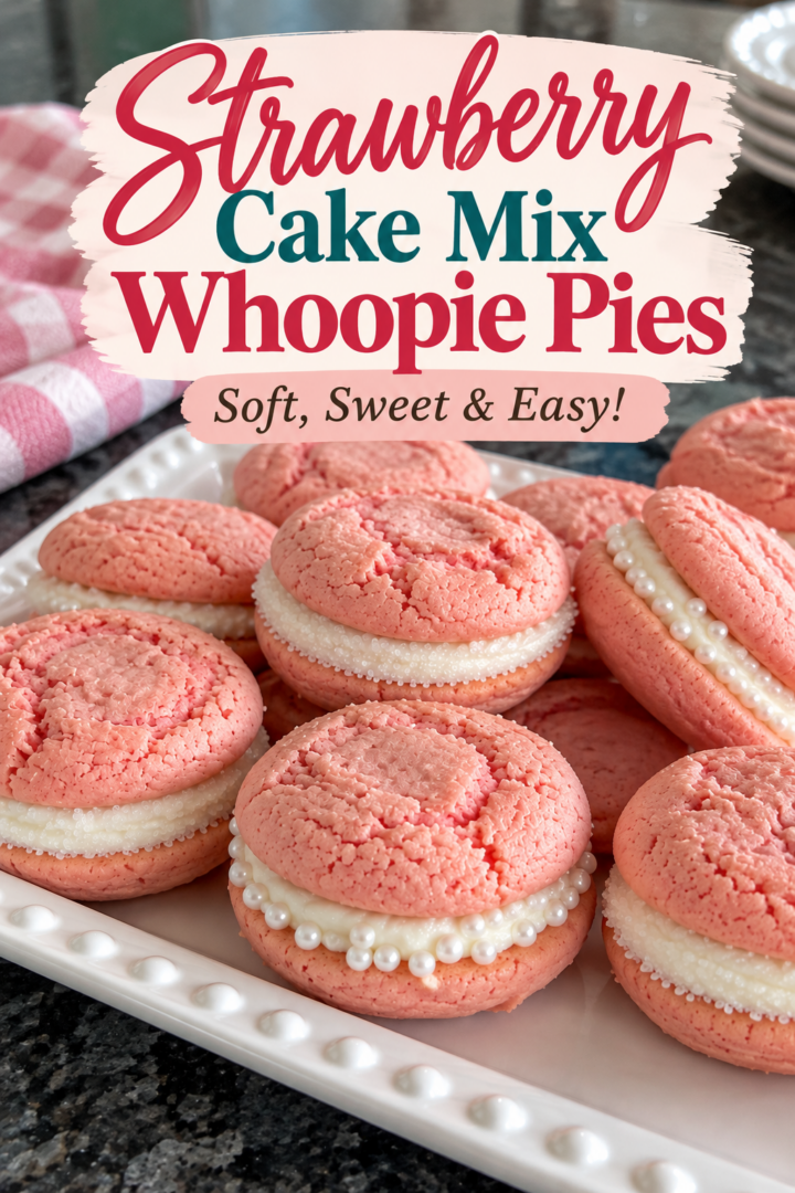 strawberry cake mix whoopie pies pin for pinterest