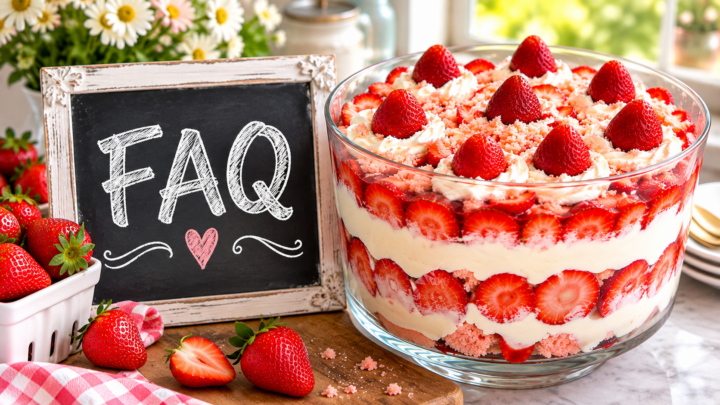 Strawberries and Cream trifle FAQ card