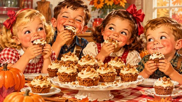 children eating spice cupcakes