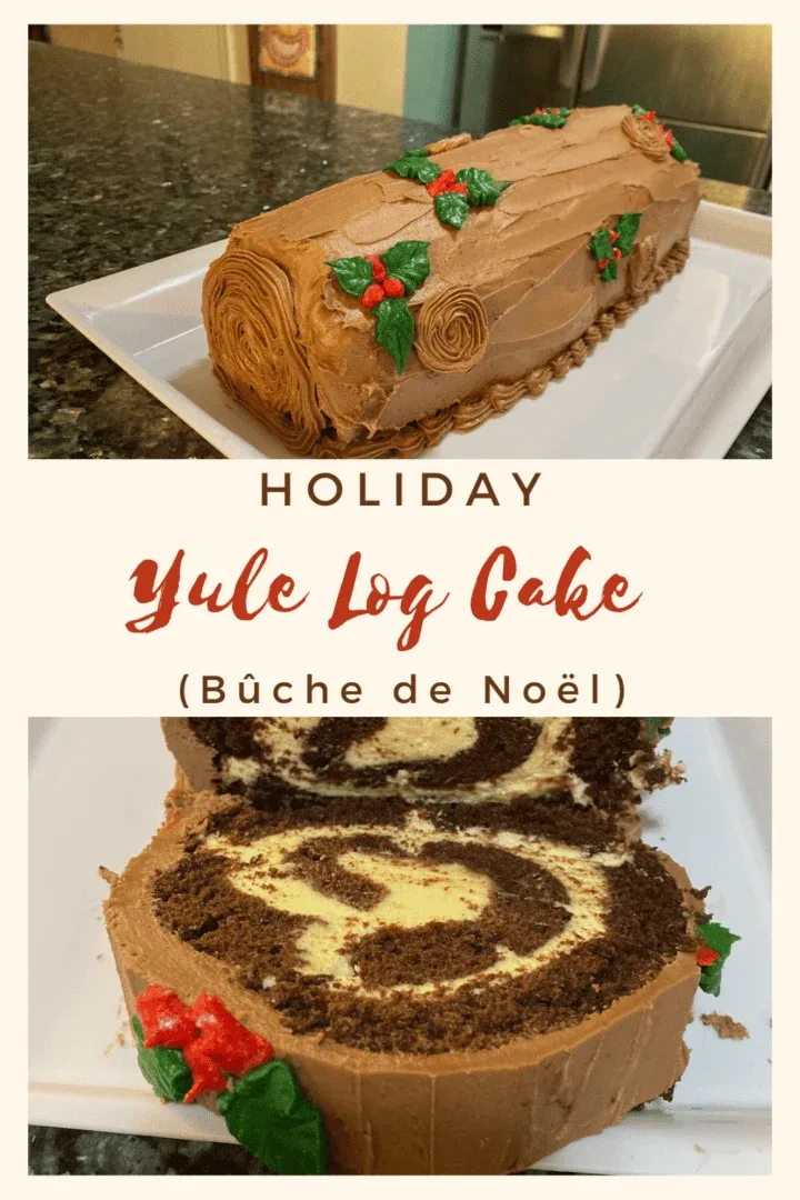 holiday yule log cake