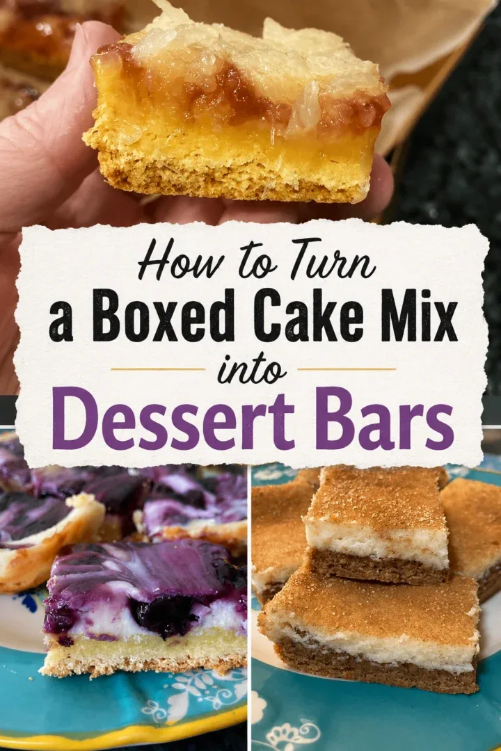 how to turn a boxed cake mix into dessert bars
